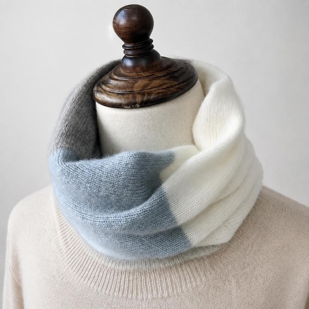 Infinity Scarf Knit - 부드러운 배색 무한대 스카프 방풍 신축성
