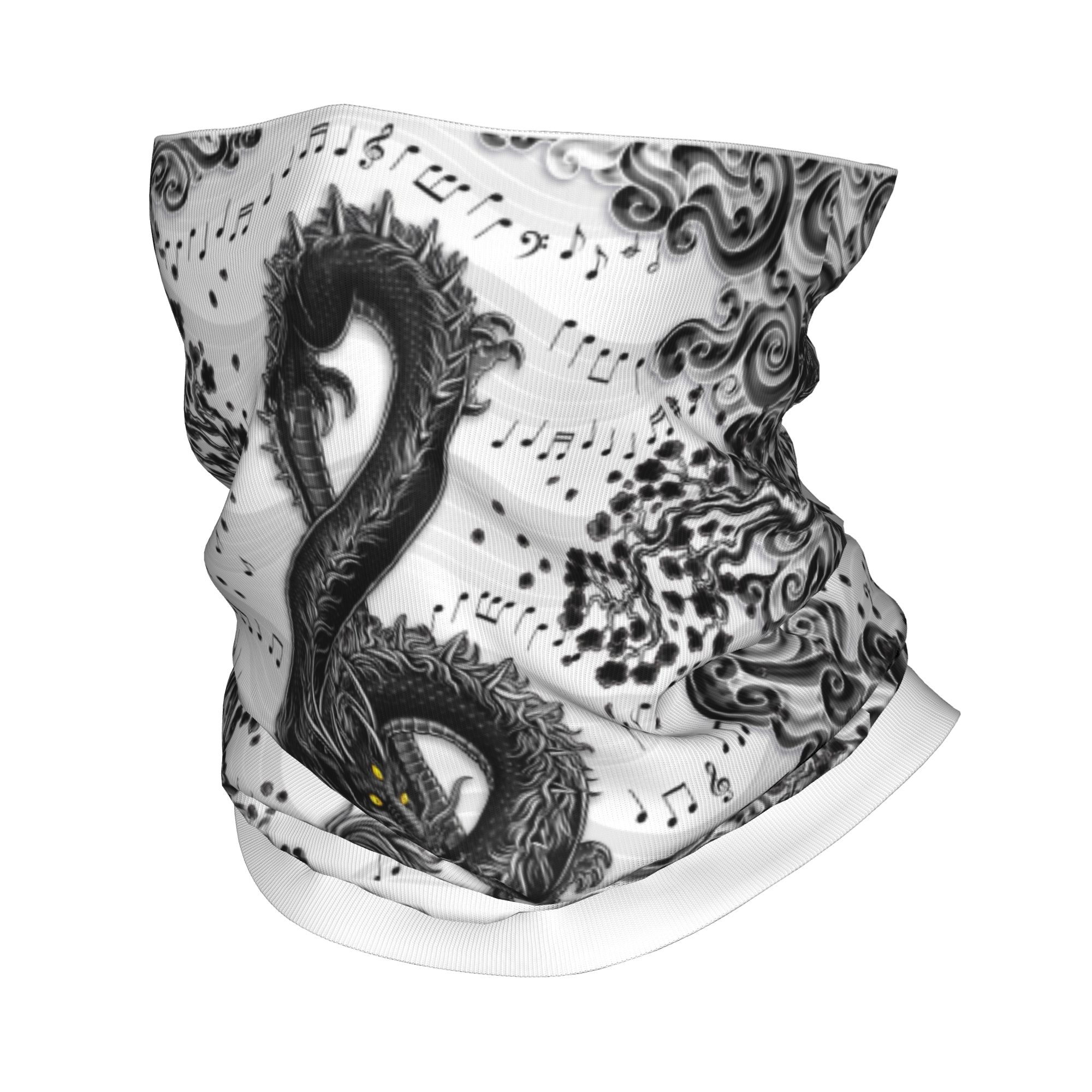 Neck Warmer Tube - 맞춤형 트레블 클레프 음악 드래곤 아트