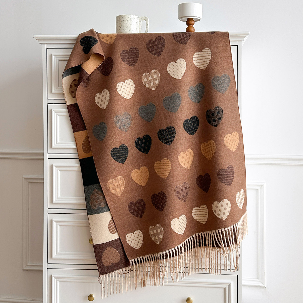 여성용 인조 캐시미어 스카프 프린지 장식 두꺼운 따뜻한 - Pashmina Wrap Large 리뷰 및 가격