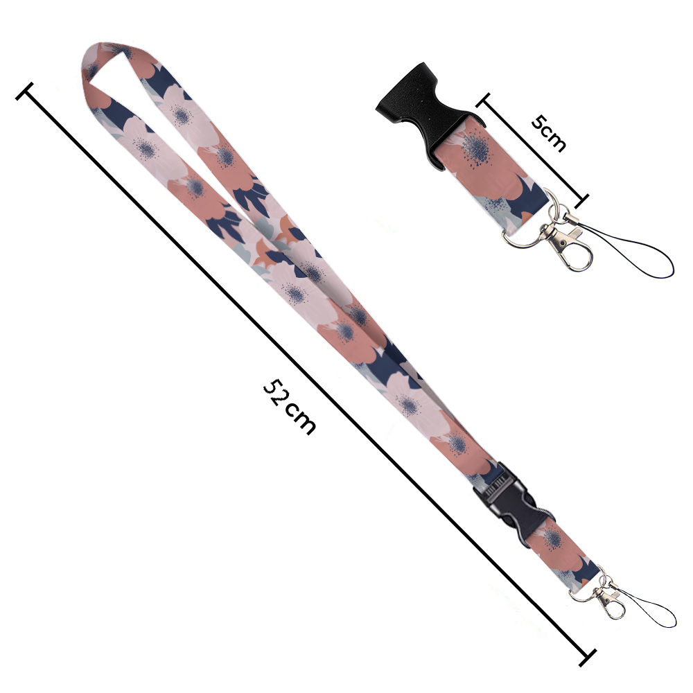 꽃 속의 작은 동물 프린트 리본 끈 열쇠고리 ID 가로 - Lanyard Badge Holder 리뷰 및 가격
