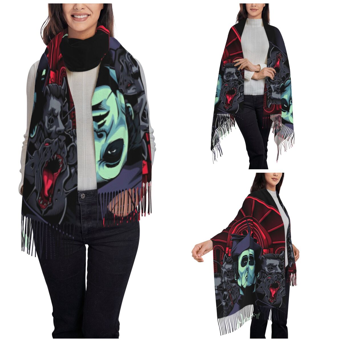 여성용 고스트 밴드 숄 랩 따뜻한 대형 소프트 스카프  - Pashmina Wrap Large 리뷰 및 가격